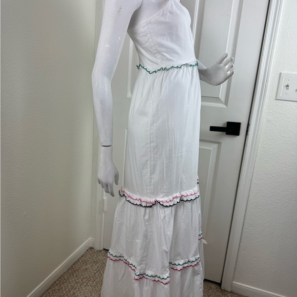 Loft RAINBOW RUFFLE STRAPPY TIERED MAXI DRESS Large #142 - Picture 8 of 13